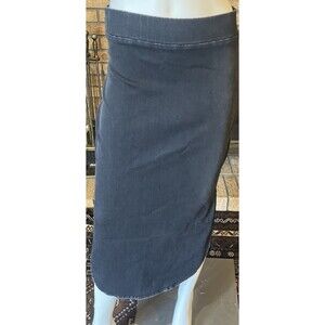 Frank & Eileen Donegal Black Stretch Cotton Midi Skirt Size 10